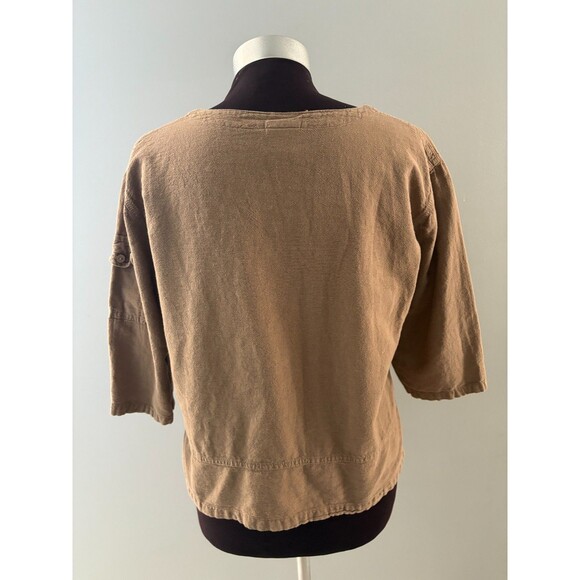 Sea Breeze California Top Women S Brown Cotton Gauze Boho Artsy Boxy Relaxed Pkt - Picture 5 of 15